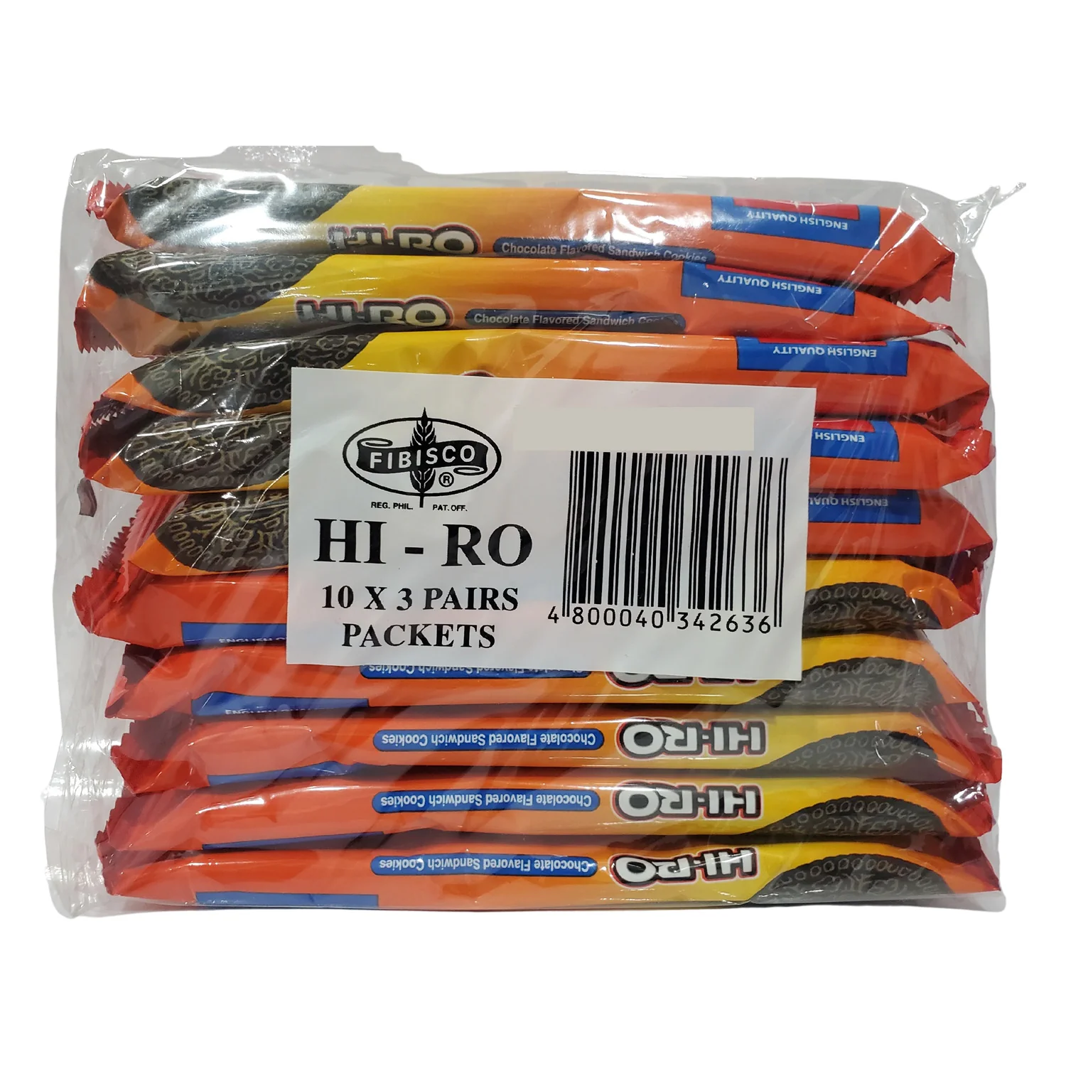 Fibisco Hi-Ro Chocolate Flavored Sandwich Cookies (10 Packs x 33g) - Image 3