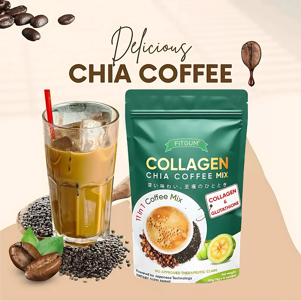 Fitgum Collagen Chia 11-in-1 Shape Coffee Mix - 5 Pcs Combo Pack - Image 10