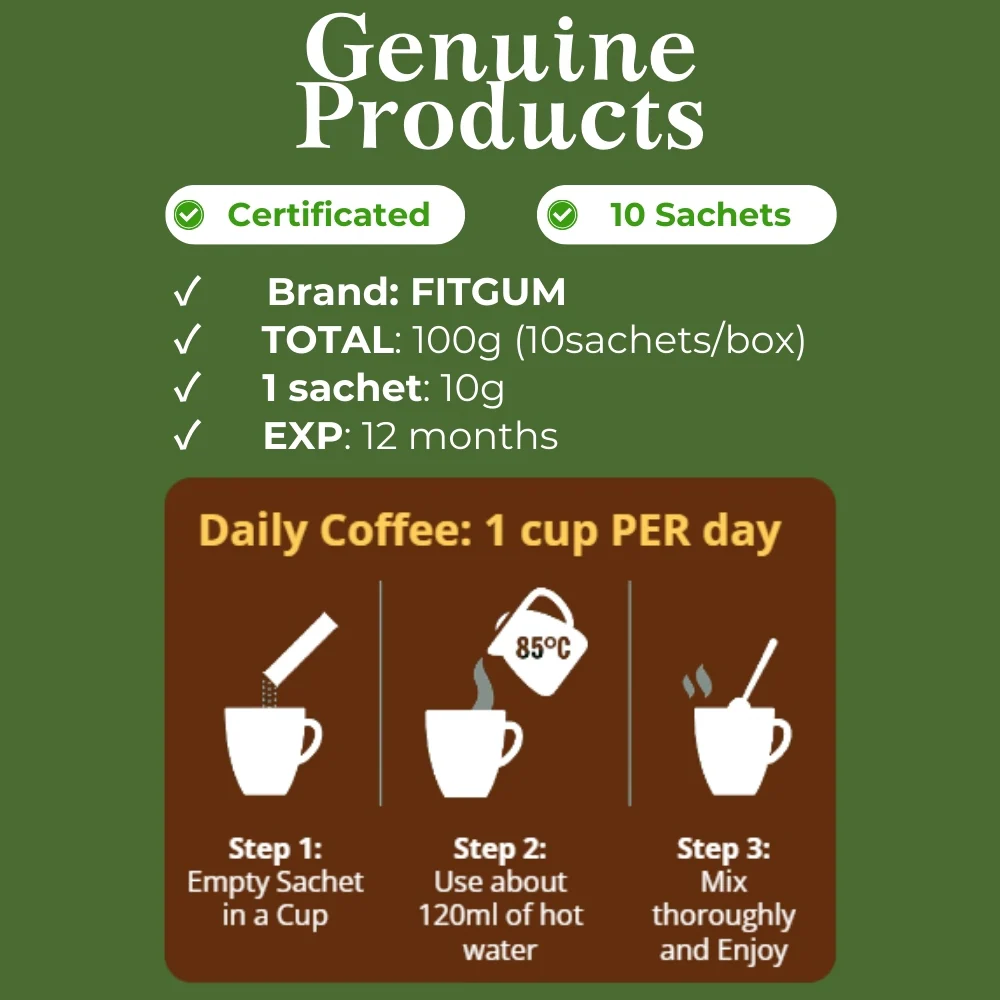 Fitgum Collagen Chia 11-in-1 Shape Coffee Mix - 5 Pcs Combo Pack - Image 13