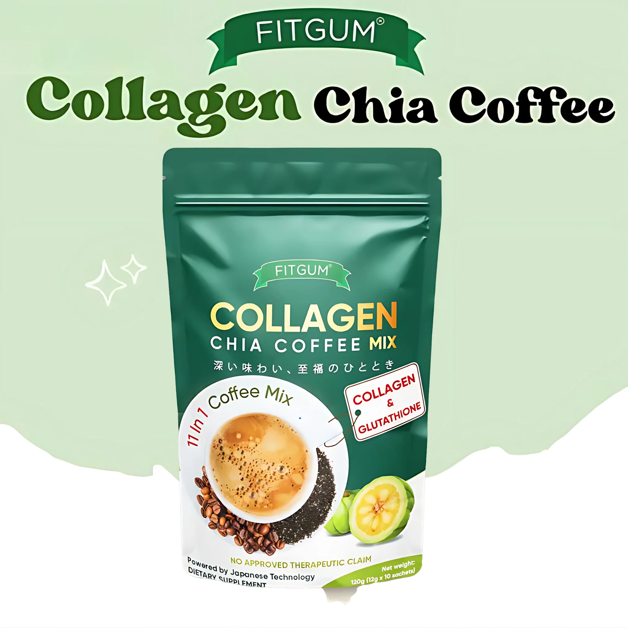 Fitgum Collagen Chia 11-in-1 Shape Coffee Mix - 5 Pcs Combo Pack - Image 15