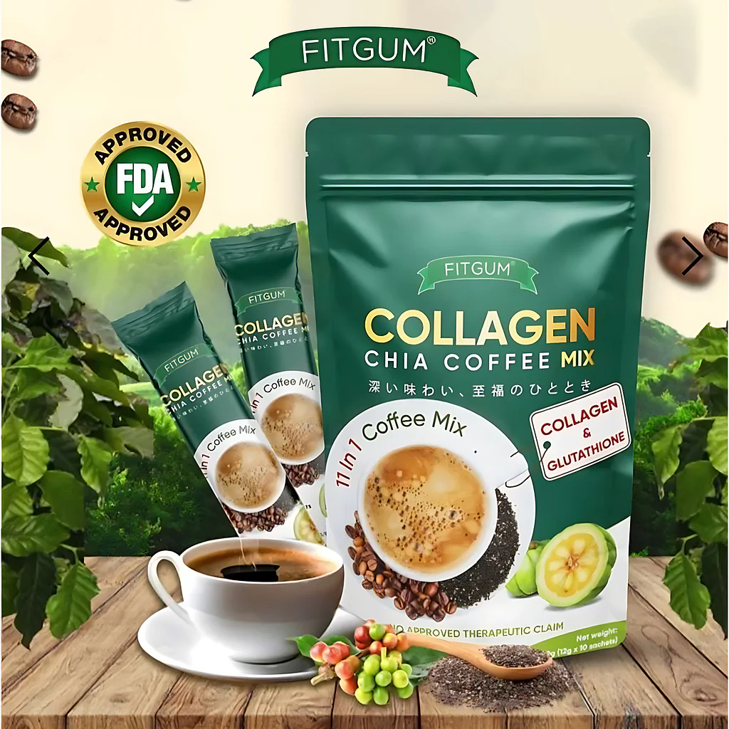 Fitgum Collagen Chia 11-in-1 Shape Coffee Mix - 5 Pcs Combo Pack - Image 3