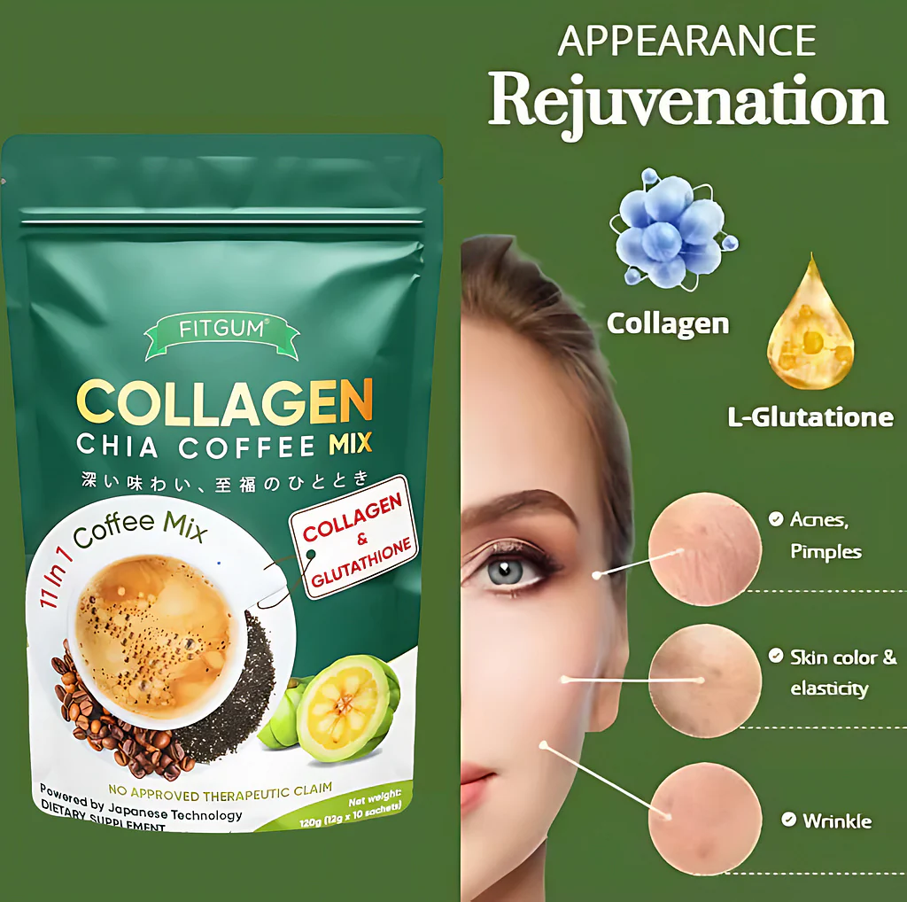 Fitgum Collagen Chia 11-in-1 Shape Coffee Mix - 5 Pcs Combo Pack - Image 4