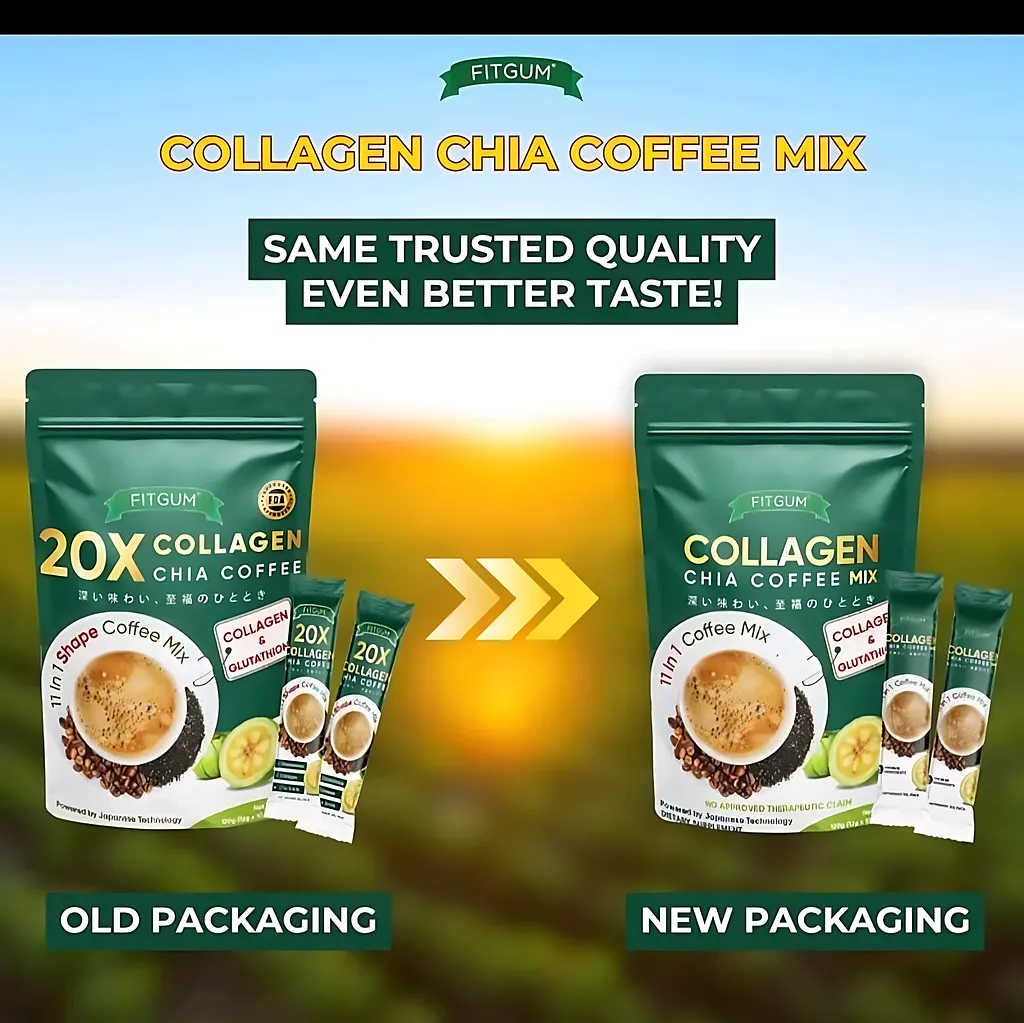 Fitgum Collagen Chia 11-in-1 Shape Coffee Mix - 5 Pcs Combo Pack - Image 8