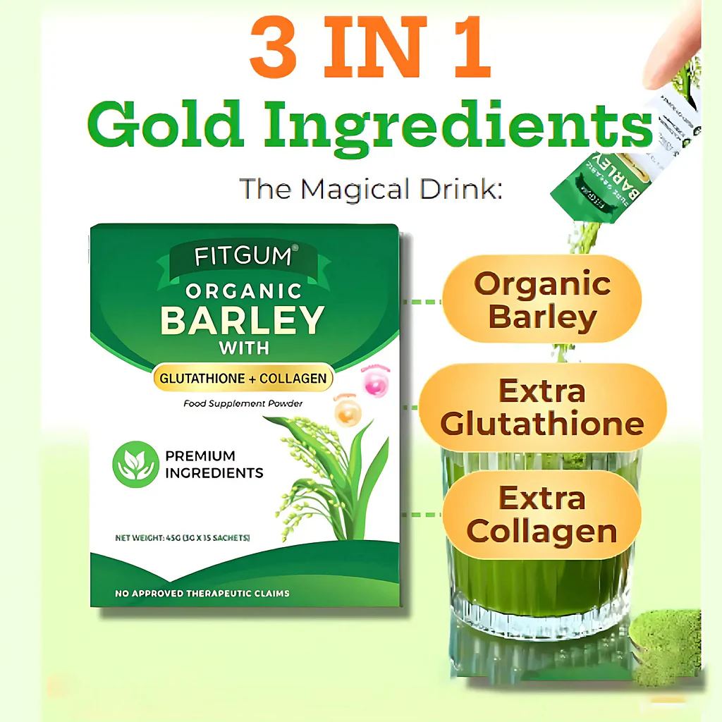 Fitgum Organic Barley Weight Loss Detox Powder – 45g (15 x 3g Sachets)