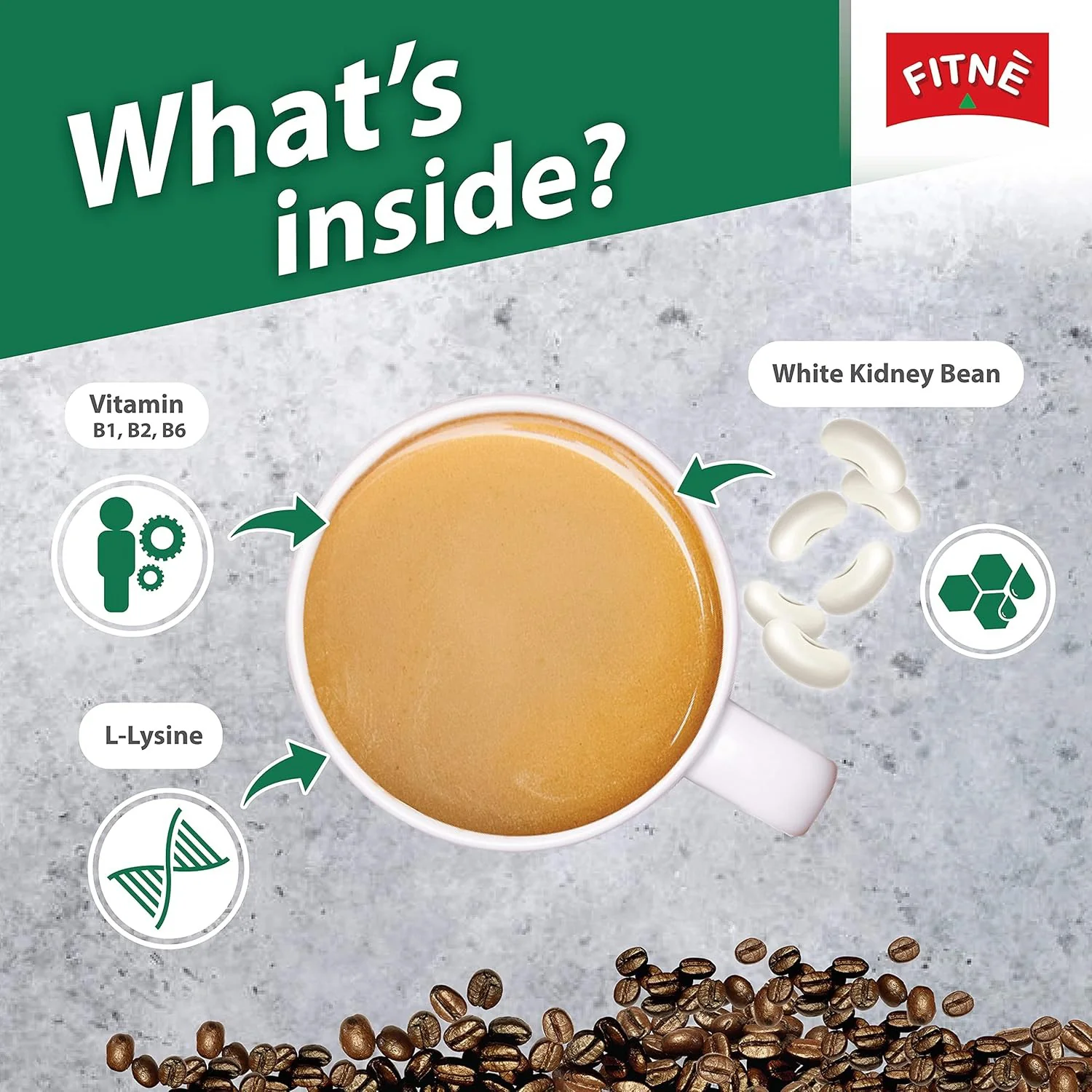 FITNE Instant Coffee Mix With White Kidney Bean Extract - 15gm × 10 Sachets - Image 4