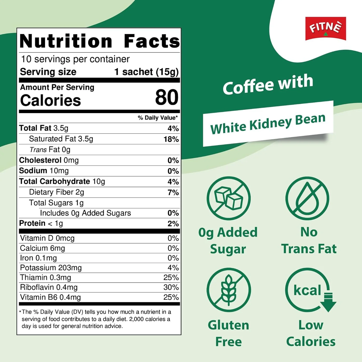 FITNE Instant Coffee Mix With White Kidney Bean Extract - 15gm × 10 Sachets - Image 6