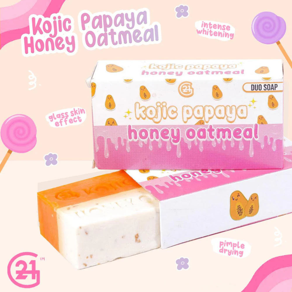 G21 Kojic Papaya Honey Oatmeal Duo Soap - 150g - Image 4