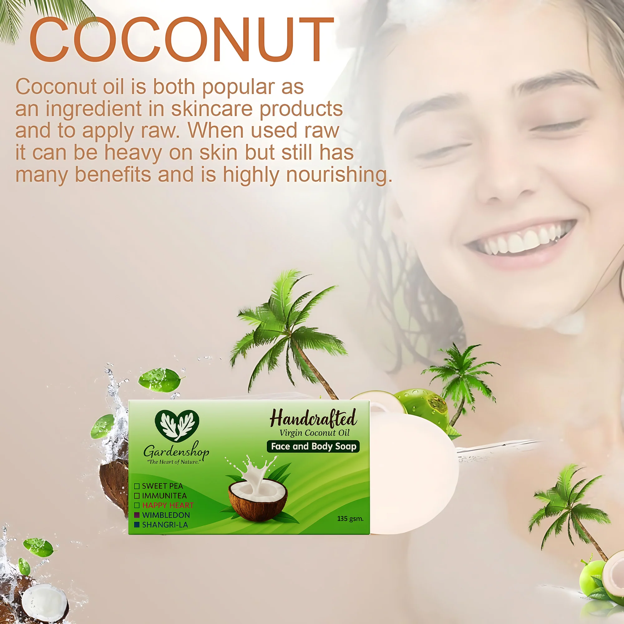 GardenShop Handcrafted Virgin Coconut Oil Face & Body Soap – 135g (Happy Heart) - Image 8