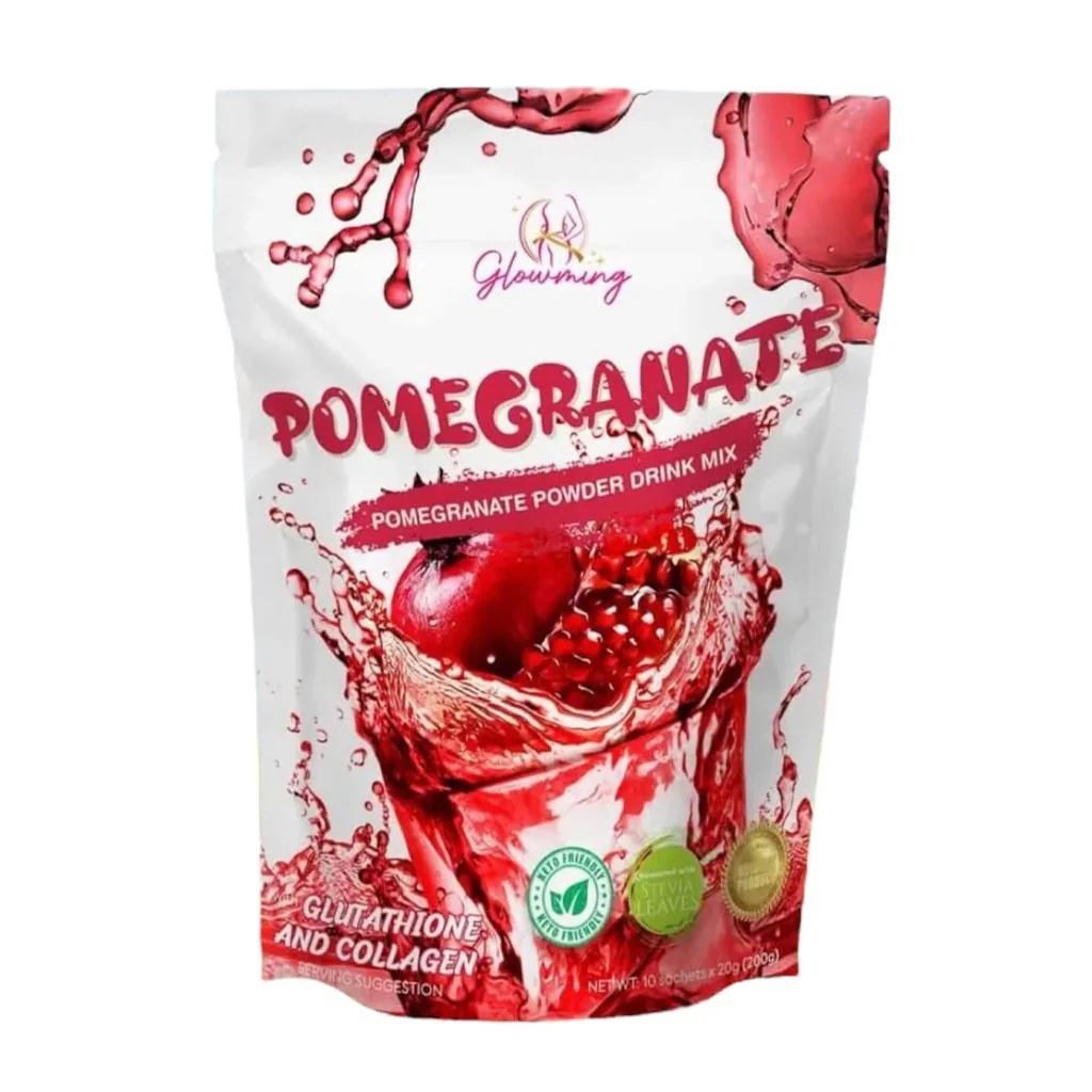 Glowming Pomegranate With Glutathione & Collagen Powder Drink Mix  – 20g x 10 Sachets - Image 10