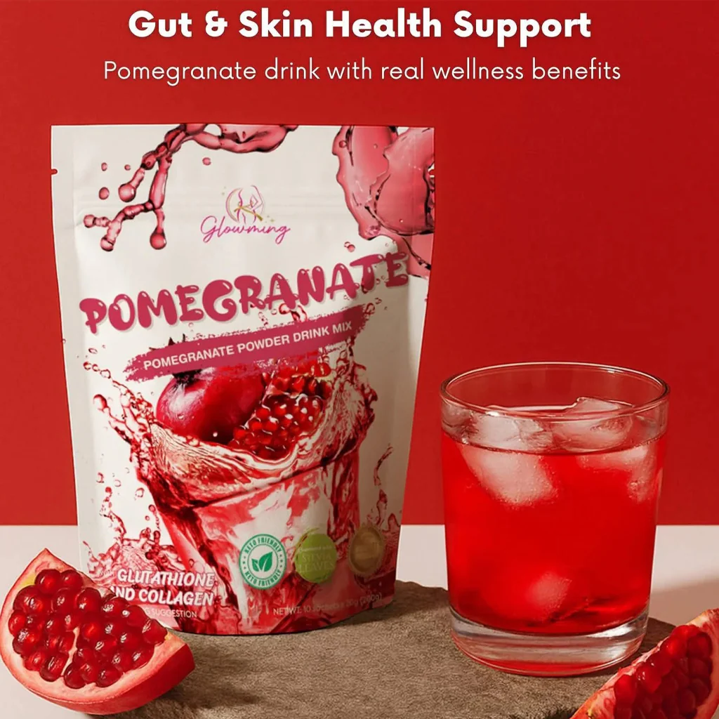 Glowming Pomegranate With Glutathione & Collagen Powder Drink Mix  – 20g x 10 Sachets - Image 5