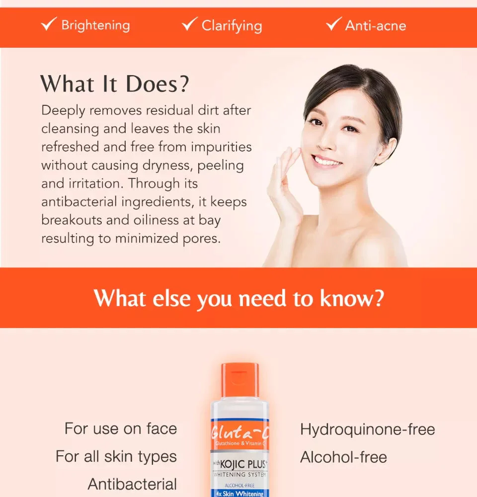 Gluta-C Kojic Plus+ Acne Control Toner - 100ml - Image 3