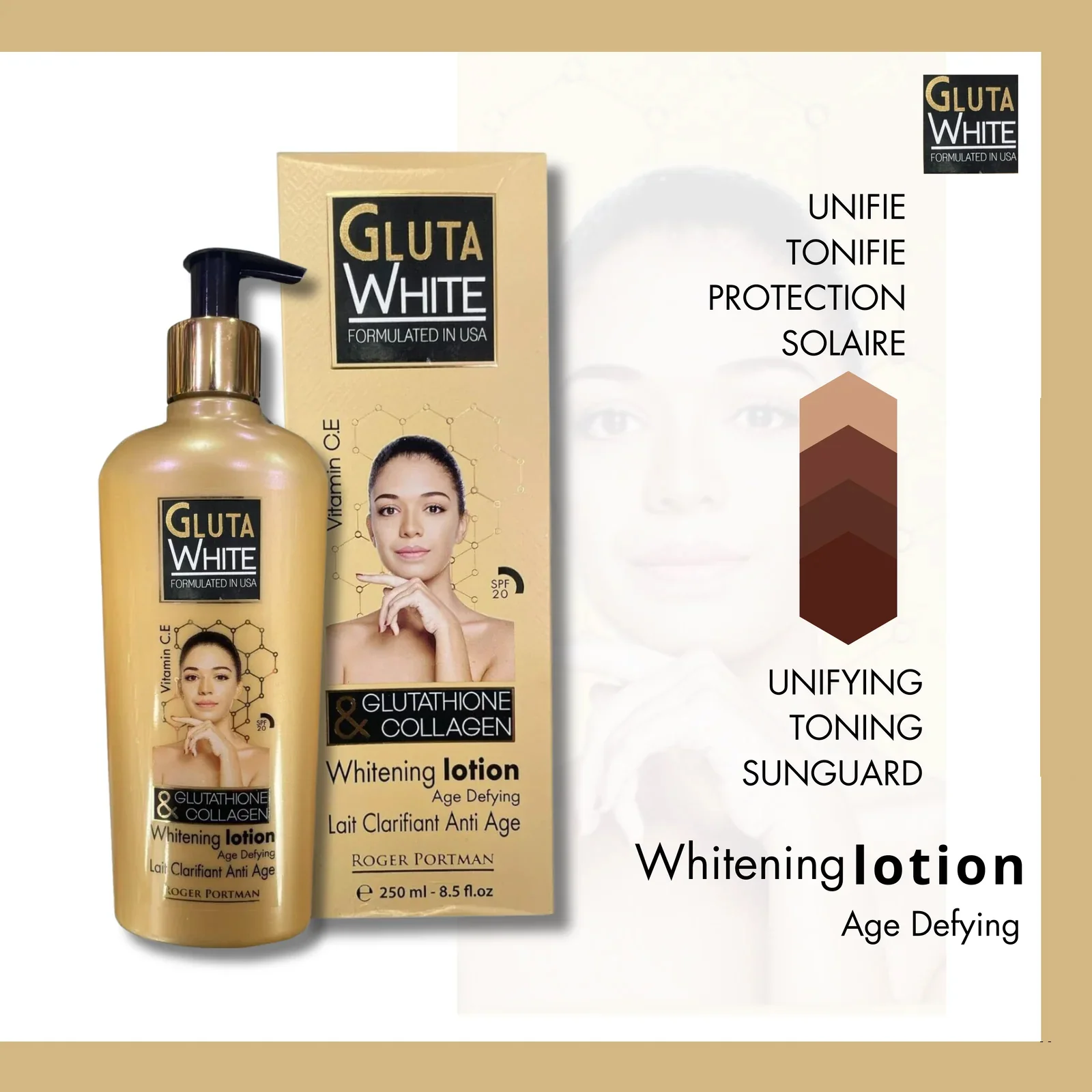 Gluta White Glutathione & Collagen Brightening Body Lotion – 250ml - Image 5