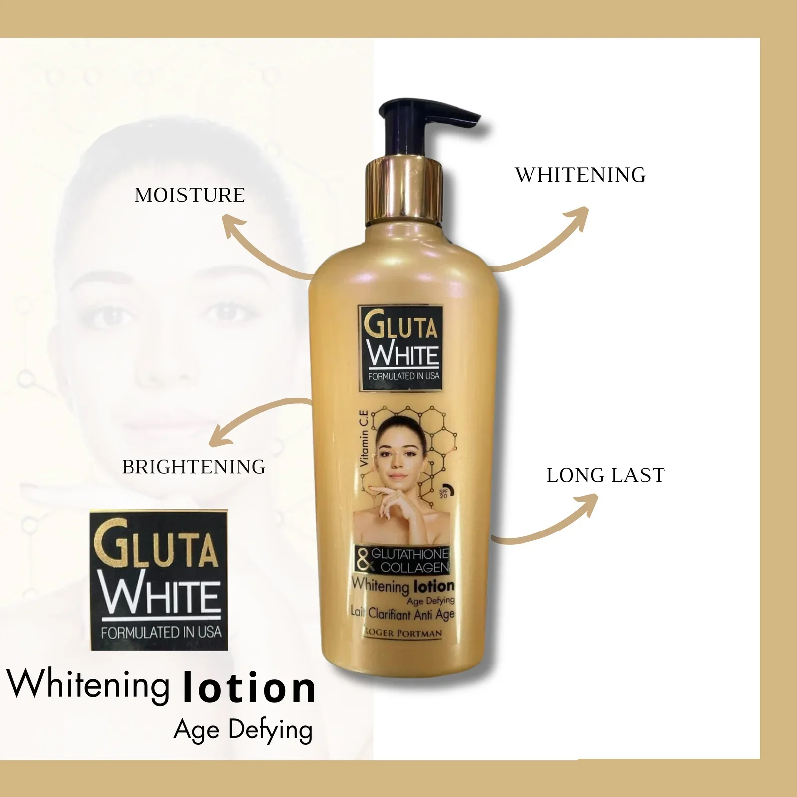 Gluta White Glutathione & Collagen Brightening Body Lotion – 250ml - Image 9