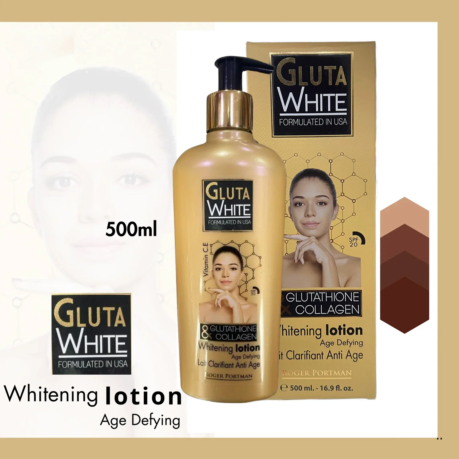 Gluta White Glutathione & Collagen Brightening Body Lotion – 500ml - Image 5