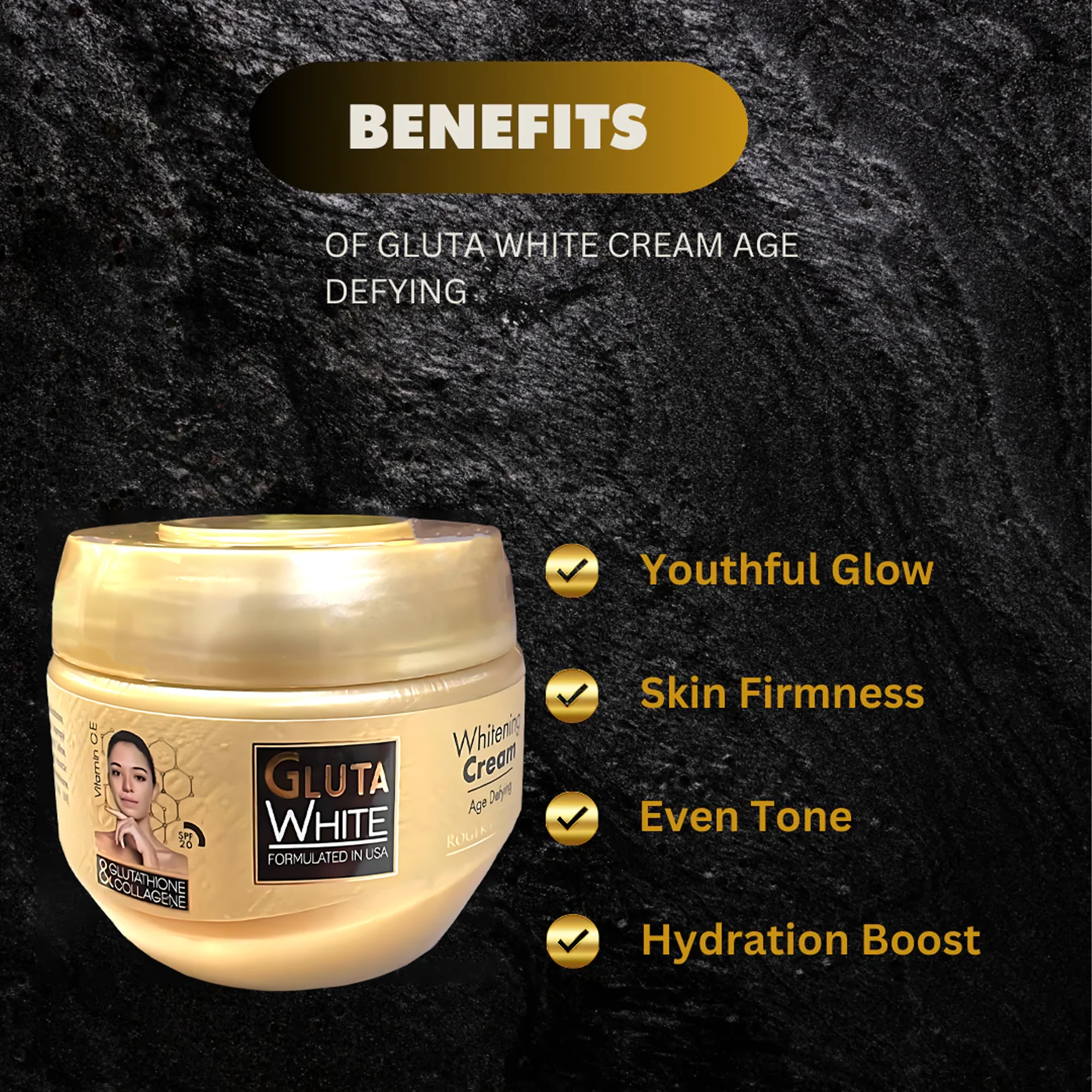 Gluta White Glutathione & Collagen Brightening Cream - 275ml - Image 3