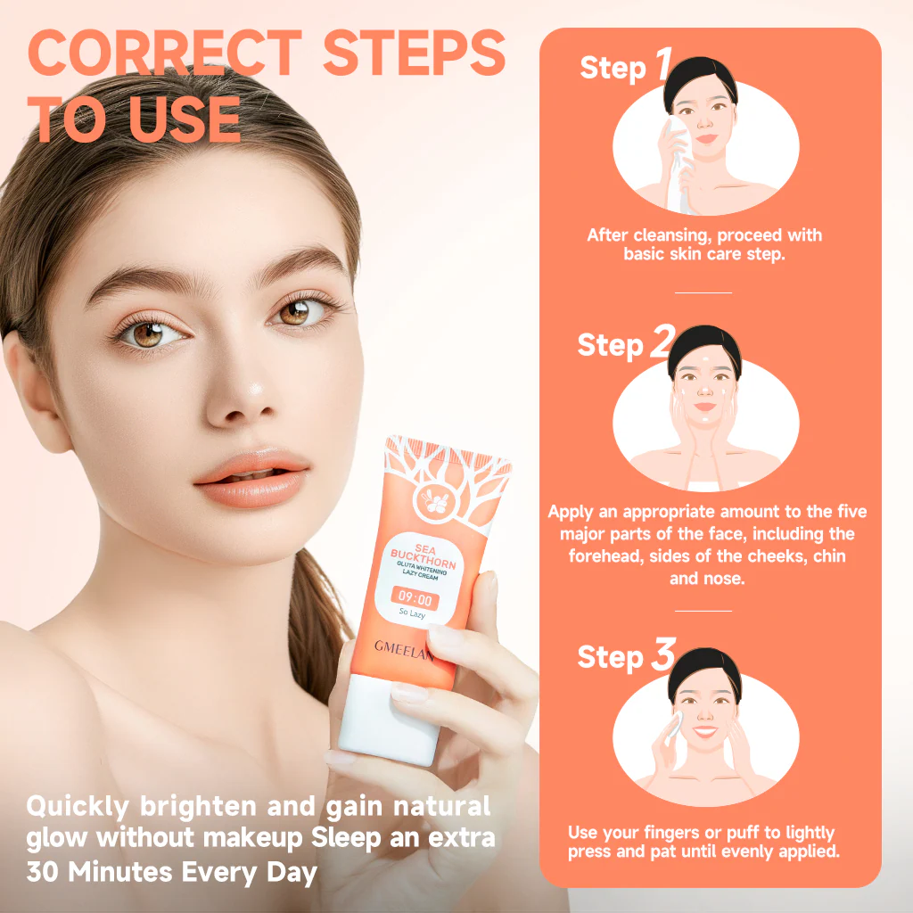 Gmeelan Sea Buckthorn Gluta Whitening Lazy Cream - 30g - Image 4