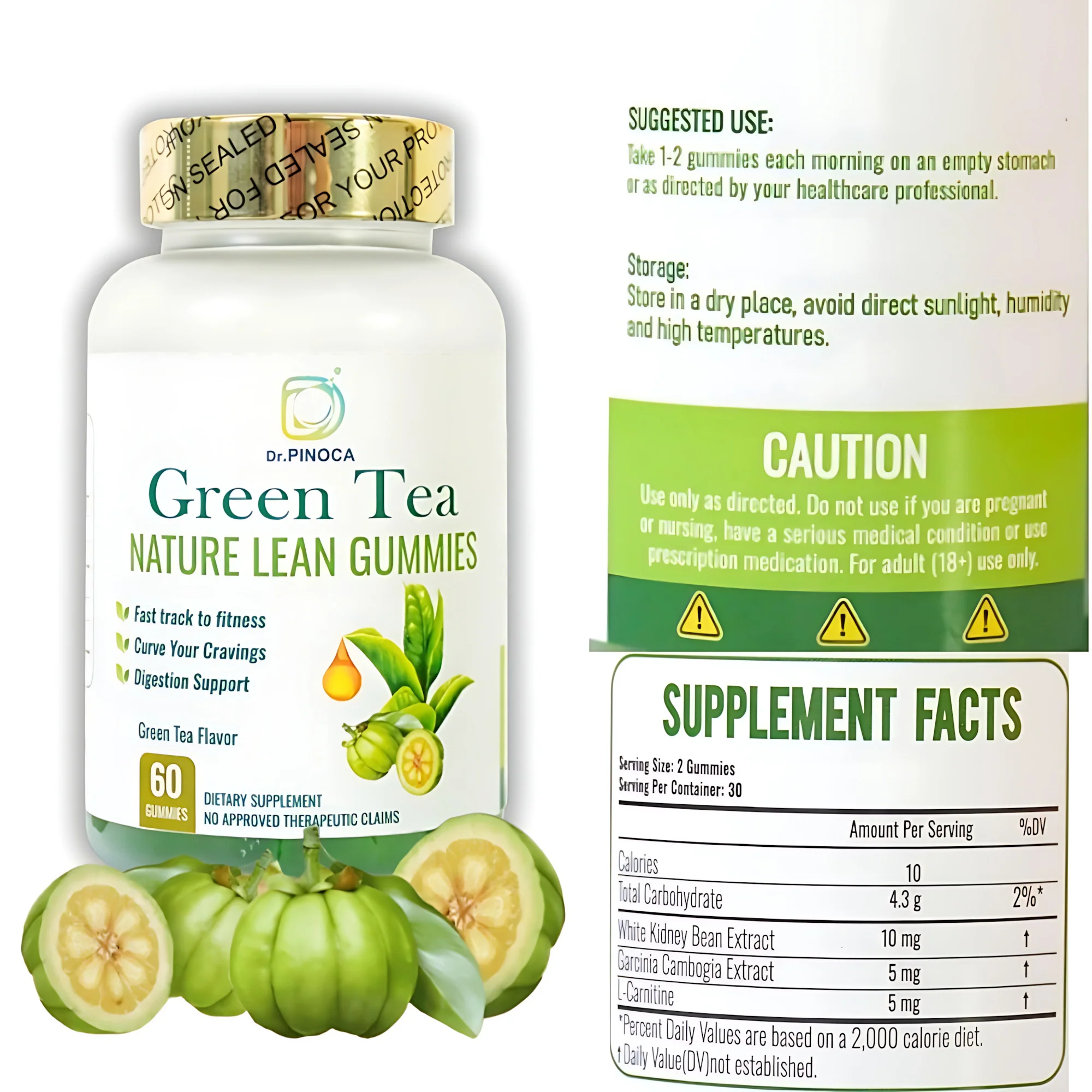 Dr. Pinoca Green Tea Nature Lean Gummies – 60 Gummies - Image 8