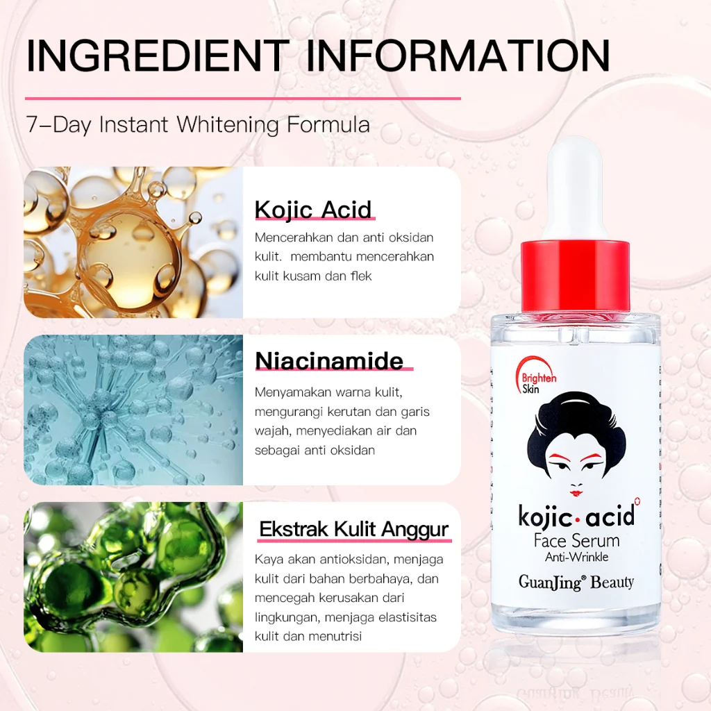Guanjing Beauty Kojic Acid Anti-Wrinkle Face Serum - 40ml - Image 2