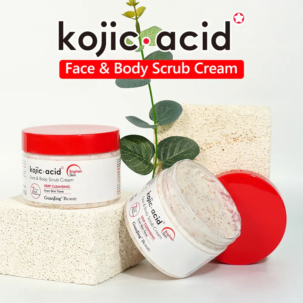 Guanjing Beauty Kojic Acid Face & Body Scrub Cream - 320g - Image 2