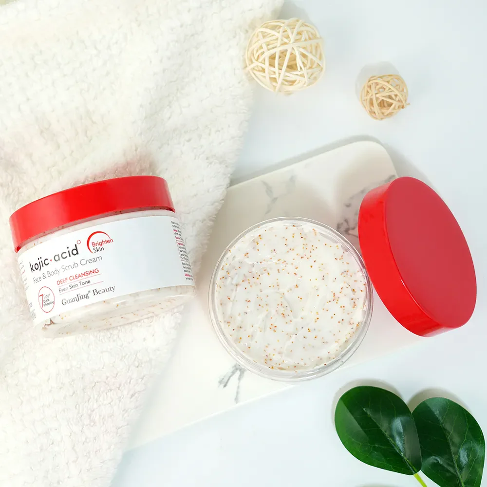 Guanjing Beauty Kojic Acid Face & Body Scrub Cream - 320g - Image 5