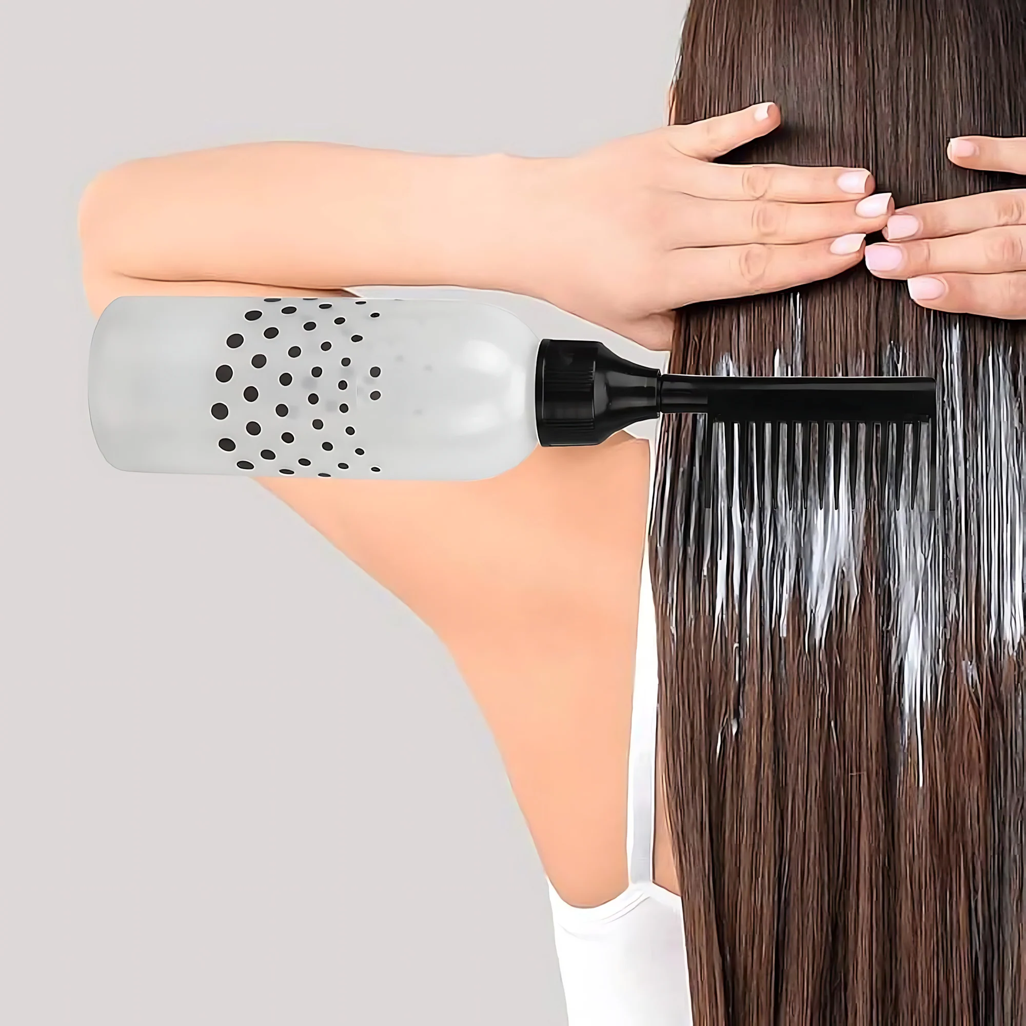 Hair Dye or Oil Applicator Bottle with Root Comb - Image 3