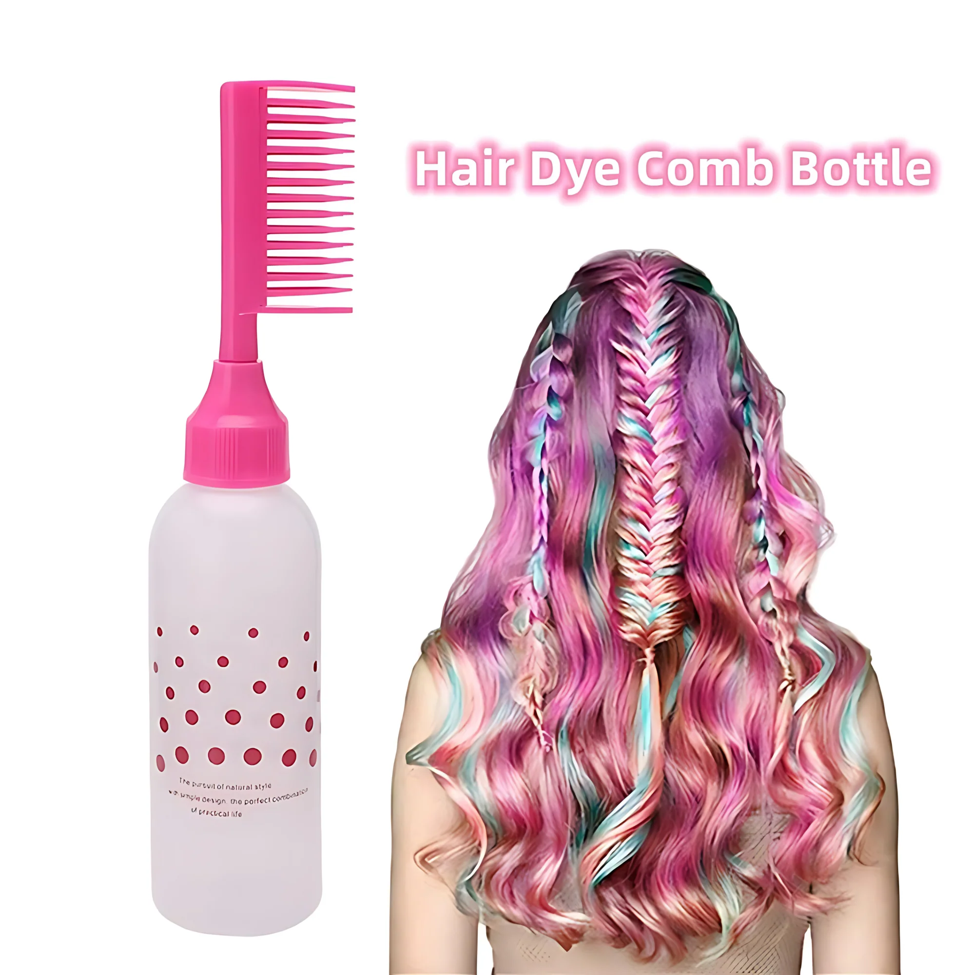 Hair Dye or Oil Applicator Bottle with Root Comb - Image 9