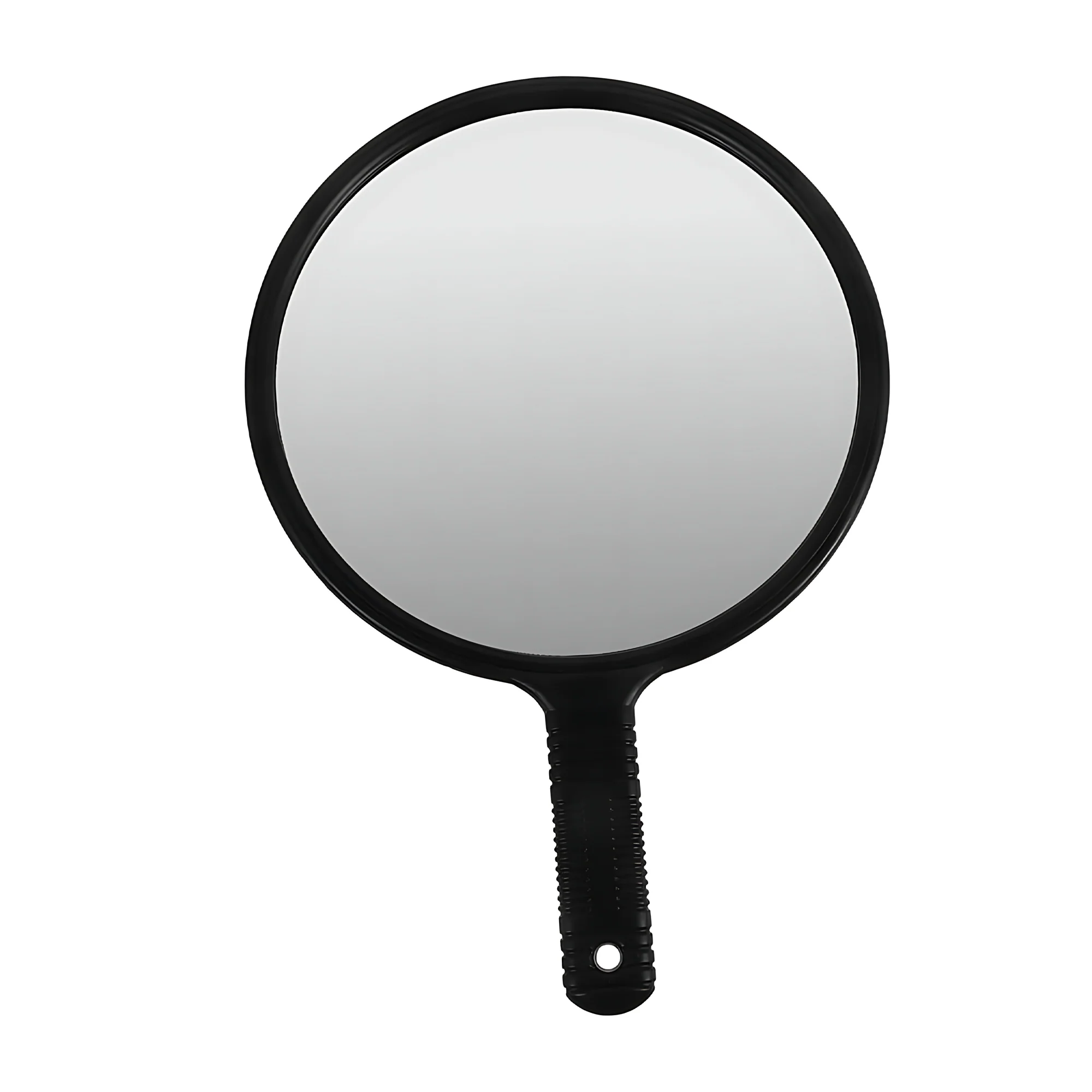 Hair Salon Handheld Mirror – Large Round Vanity Mirror with Handle (Black) - Image 2