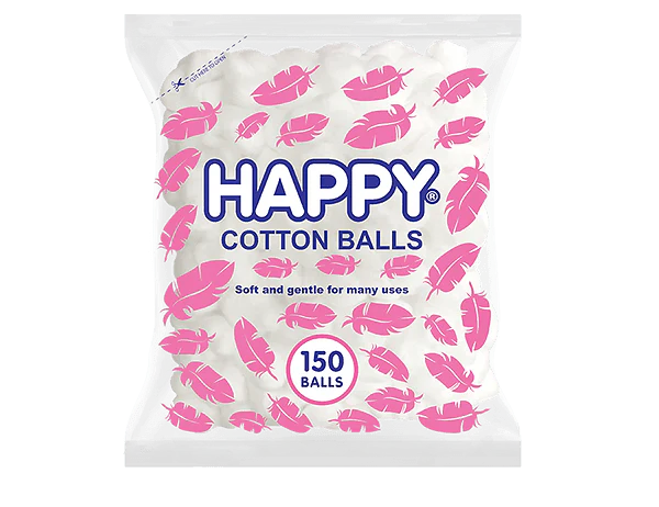 Happy Cotton Balls Soft And Gentle For Many Uses - 150 Balls