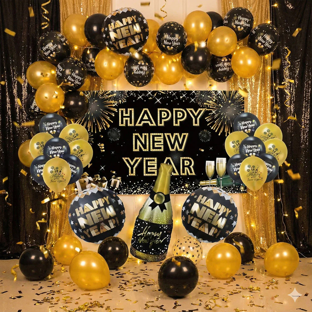 Happy New Year Balloon Set – Festive Party Decorations for New Year’s Eve Celebrations - Image 2