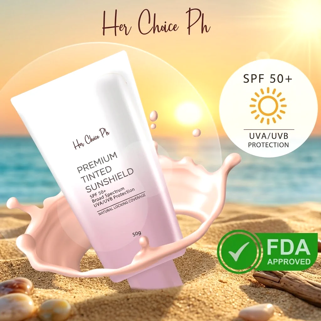 Her Choice PH Premium Tinted Sunshield SPF50 PA++++ – 50g - Image 2