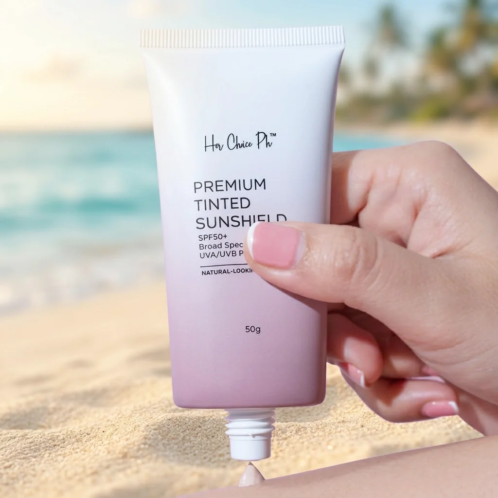 Her Choice PH Premium Tinted Sunshield SPF50 PA++++ – 50g - Image 5