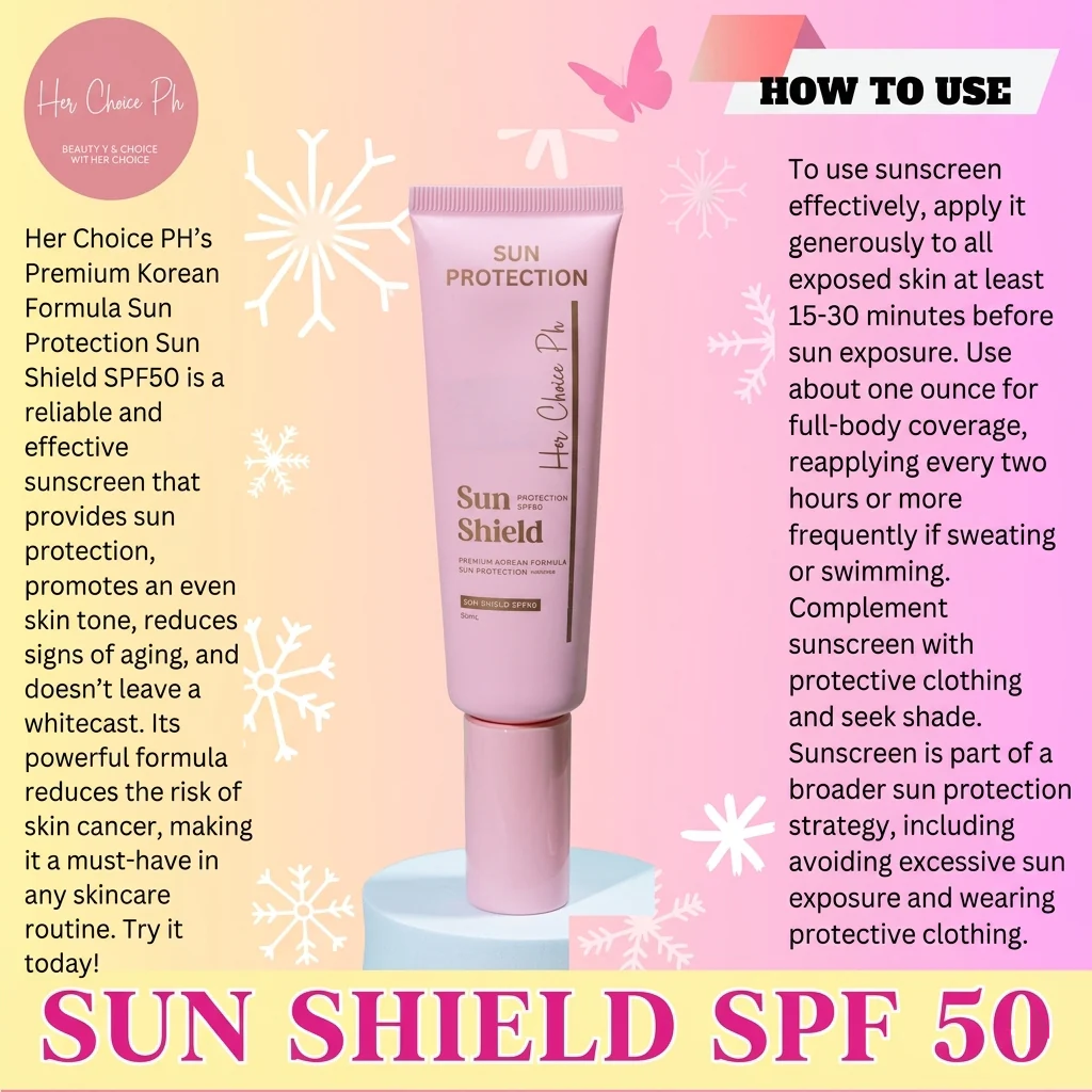 Her Choice PH Sun Shield (Korean Formula) SPF50 PA++++ – 50g - Image 5