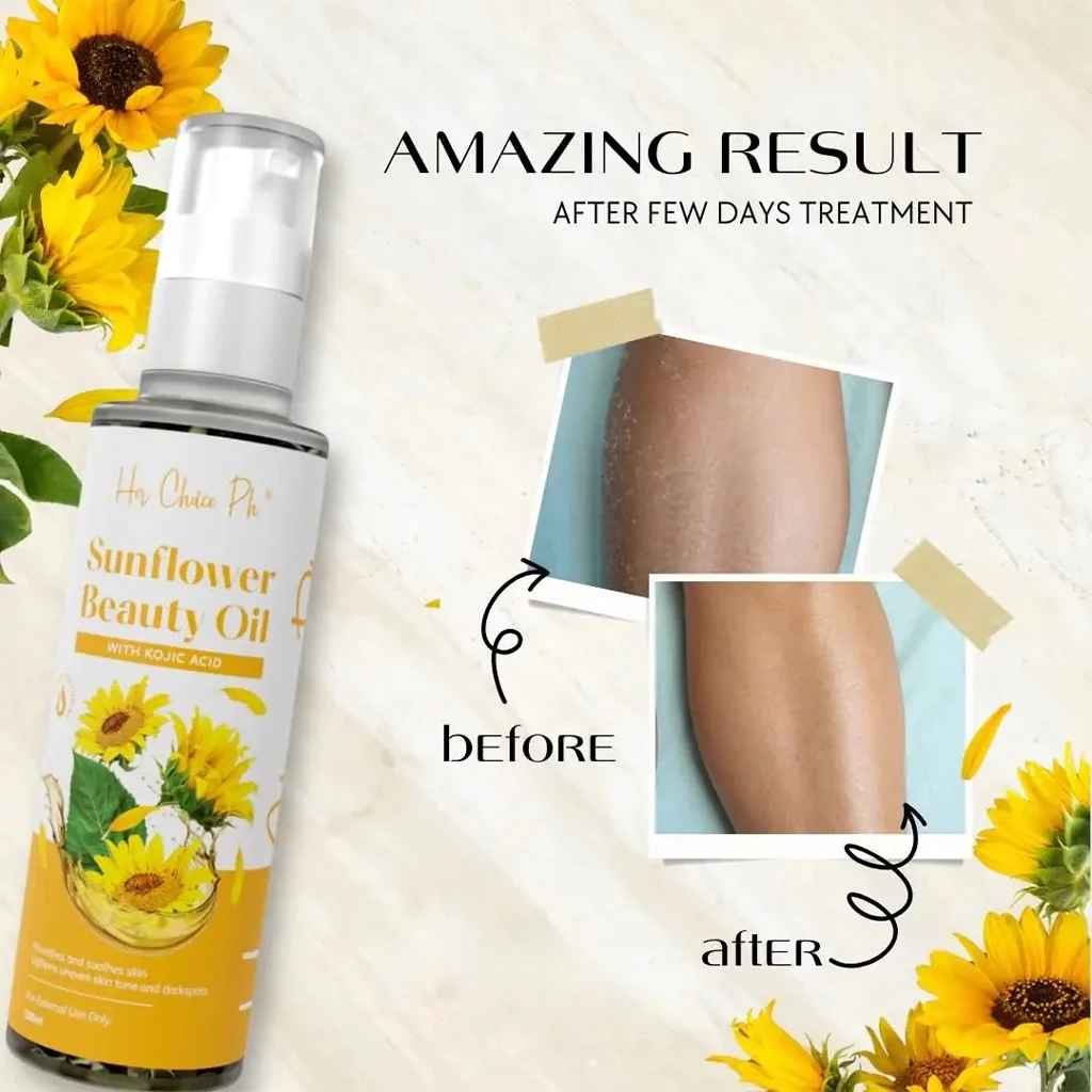 Her Choice PH Sunflower Beauty Oil with Kojic Acid – 100ml - Image 2