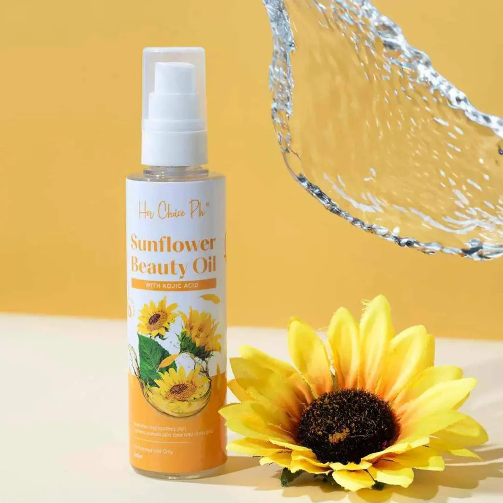 Her Choice PH Sunflower Beauty Oil with Kojic Acid – 100ml - Image 5