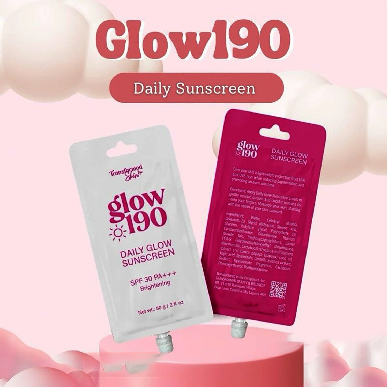 Honestglow Glow 190 Daily Glow Sunscreen SPF 30 PA+++ – 50g - Image 2