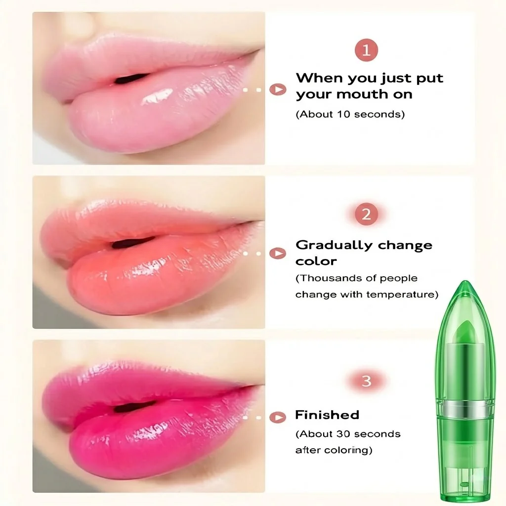 Huxiabeauty Matte Lip Velvet Lipstick – 99% Pure Aloe Vera Color-Changing Lipstick - Image 6