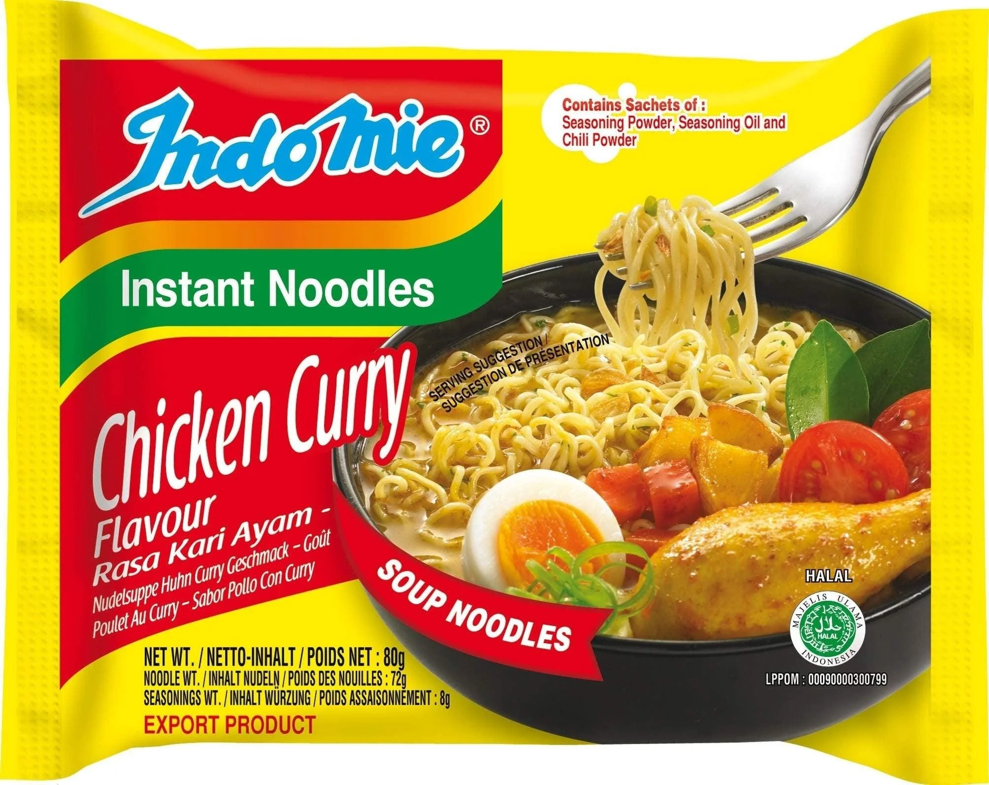 Indomie Instant Noodles Chicken Curry Flavour - 80g
