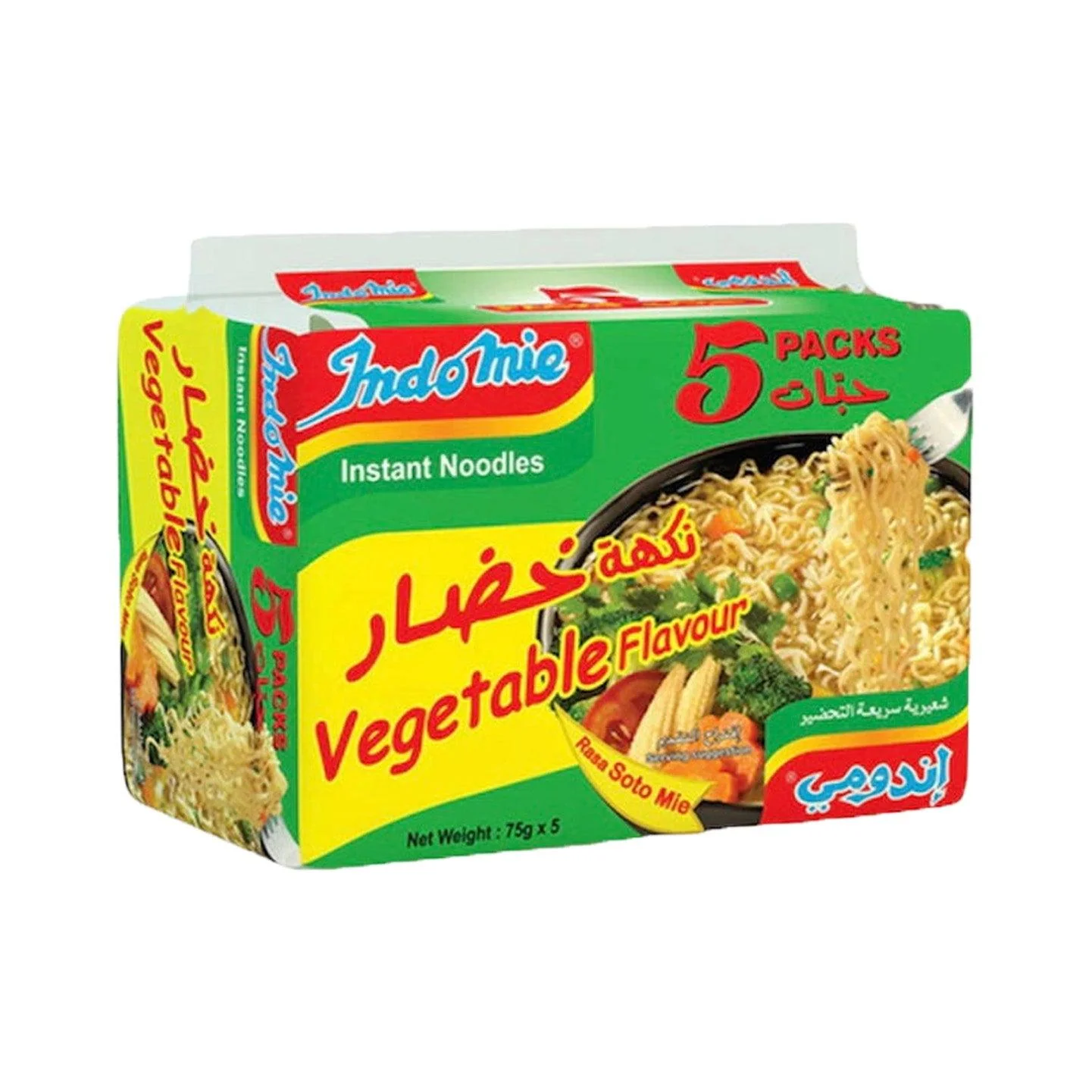 Indomie Instant Noodles Vegetable Flavor 5Pcs x 75g - Image 3
