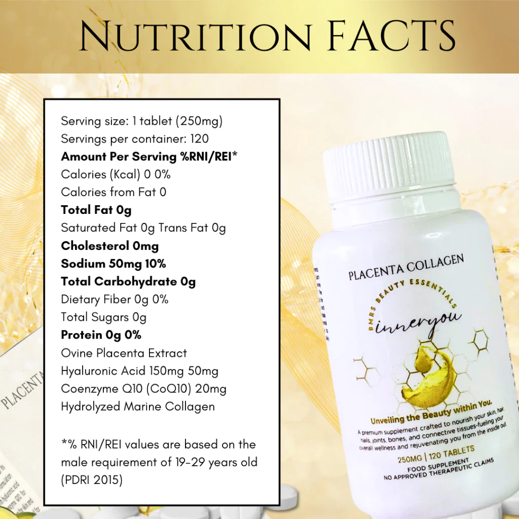 Inner You Placenta Collagen Beauty Essentials – 120 Tablets - Image 5