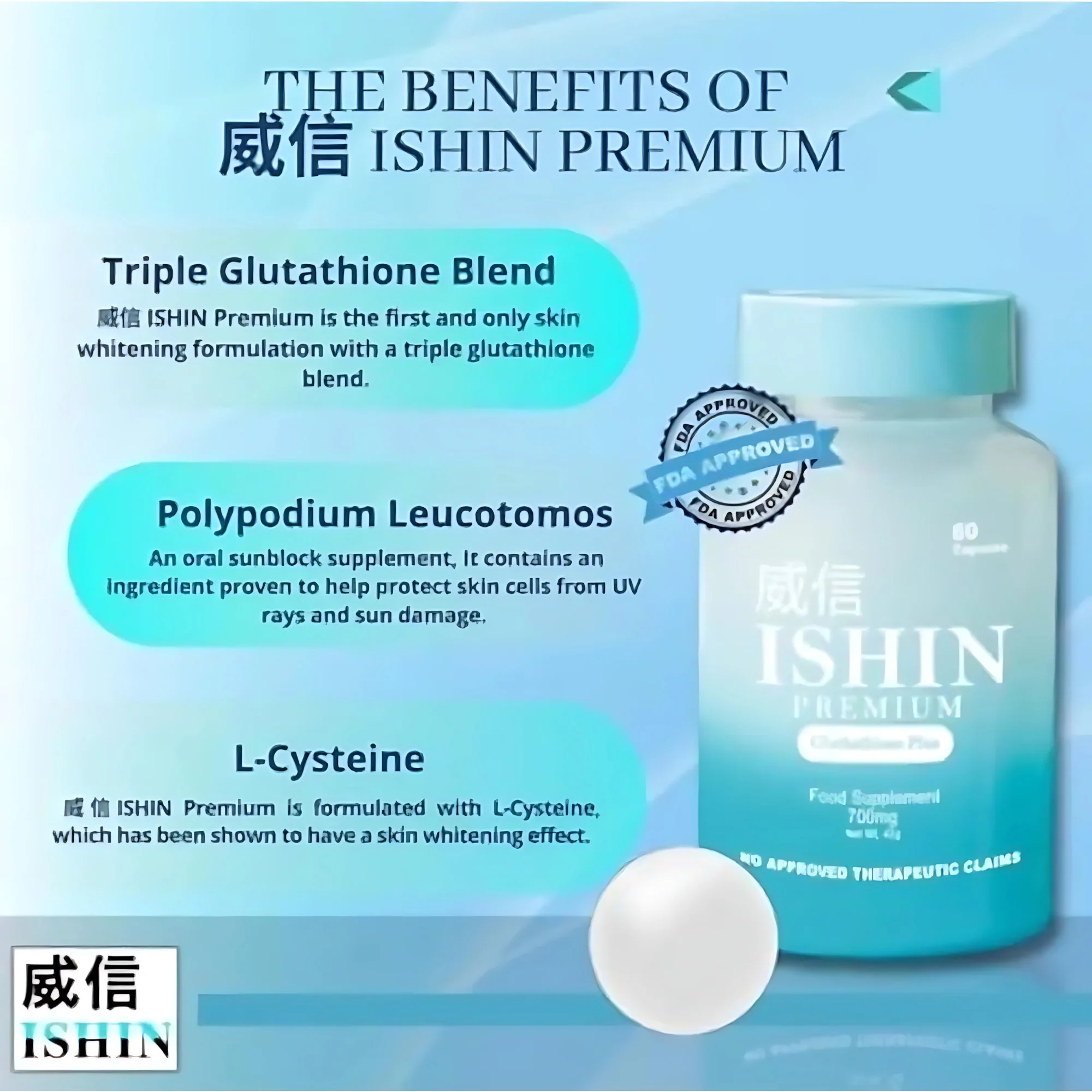 ISHIN Premium Glutathione Plus 700mg – 60 Capsules - Image 9