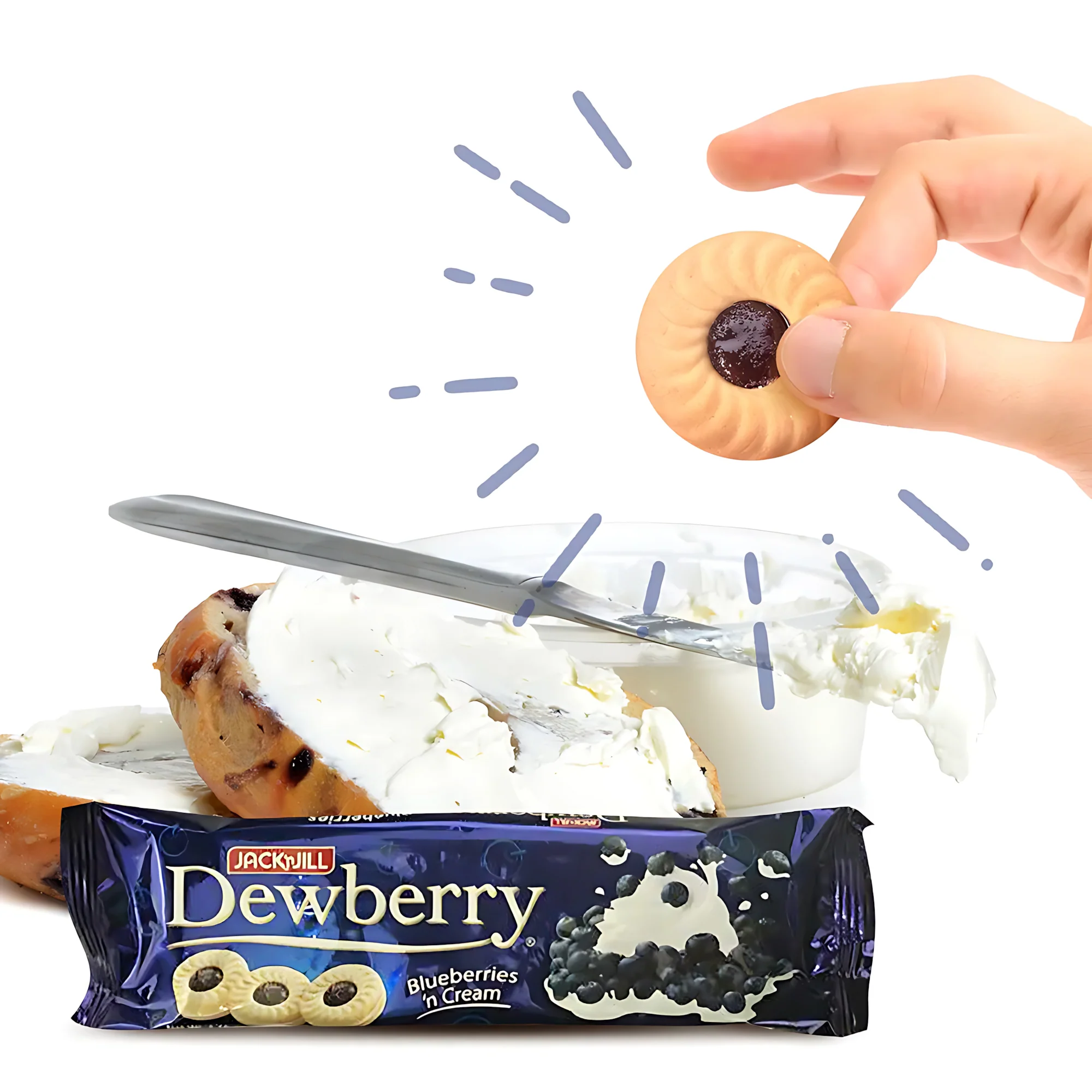 Jack ‘n Jill Dewberry Blueberries ’n Cream Biscuits – 10 x 33g Packs (330g Total) - Image 9