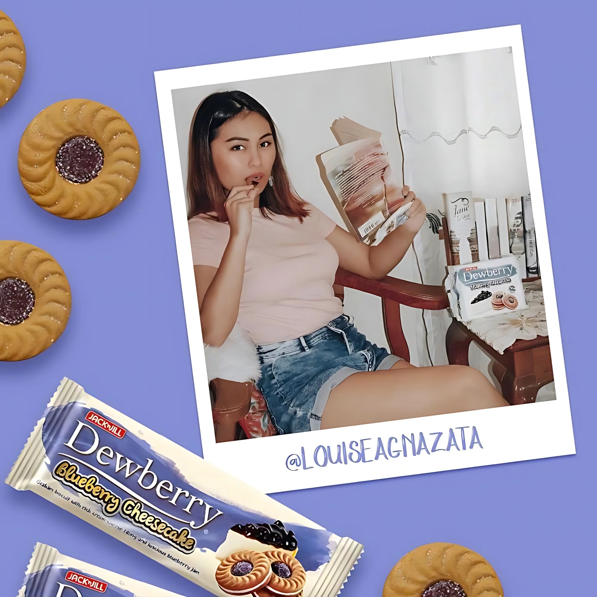 Jack ‘n Jill Dewberry Blueberry Cheesecake Biscuits – 330g (10 x 33g packs) - Image 3