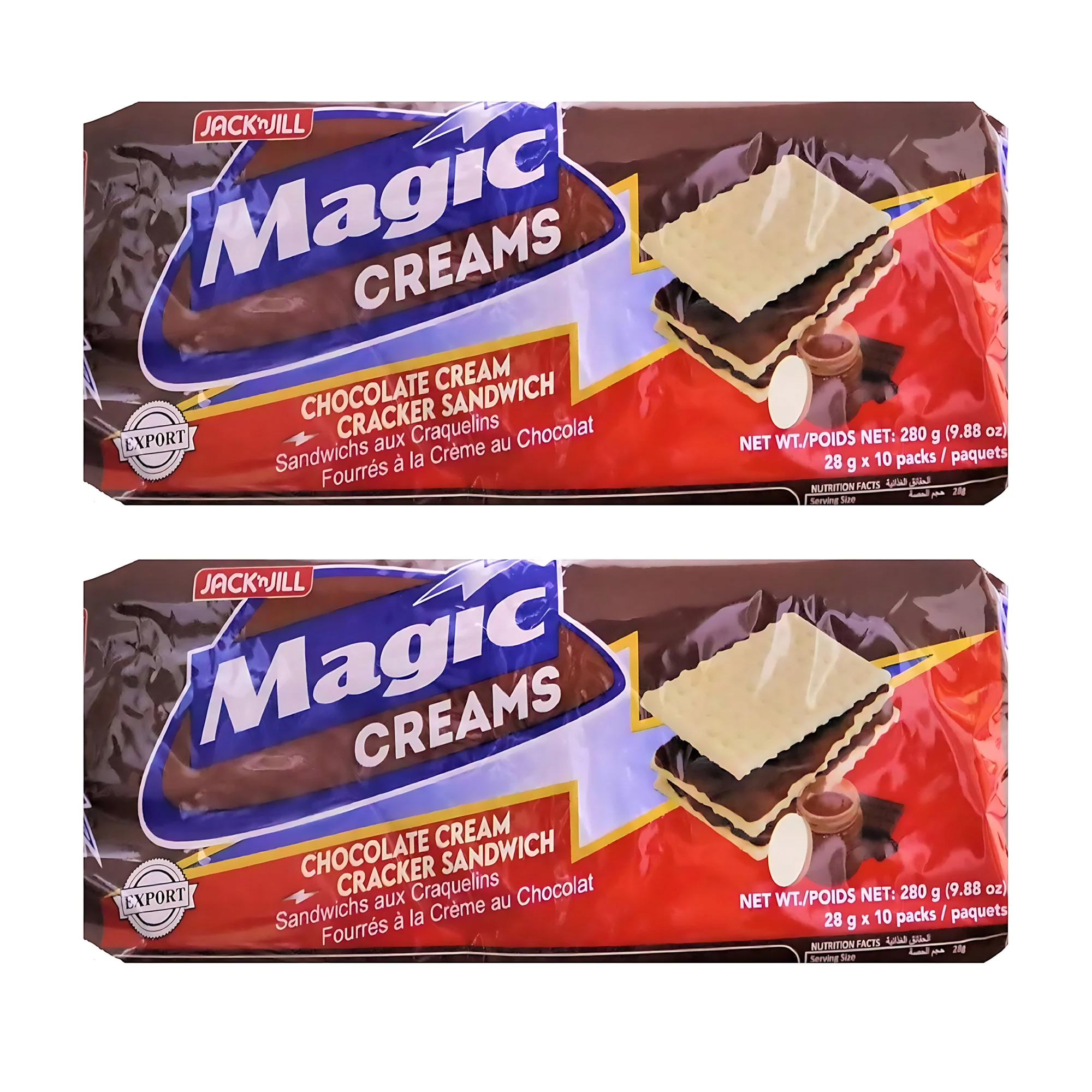 Jack 'n Jill Magic Creams Chocolate Cream Cracker Sandwich 280g (10 x 28g) –  Combo Pack - Image 2
