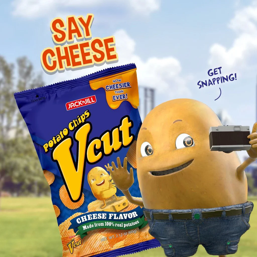 Jack 'n Jill V-Cut Potato Chips Cheese Flavor – 60g - Image 2