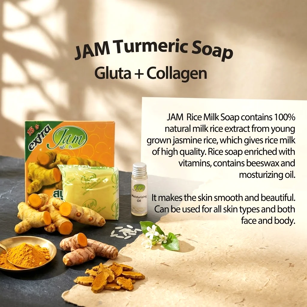 Jam Turmeric Gluta Collagen Soap – 65g - Image 2