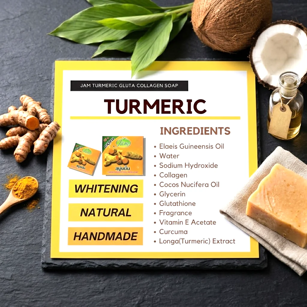 Jam Turmeric Gluta Collagen Soap – 65g - Image 6