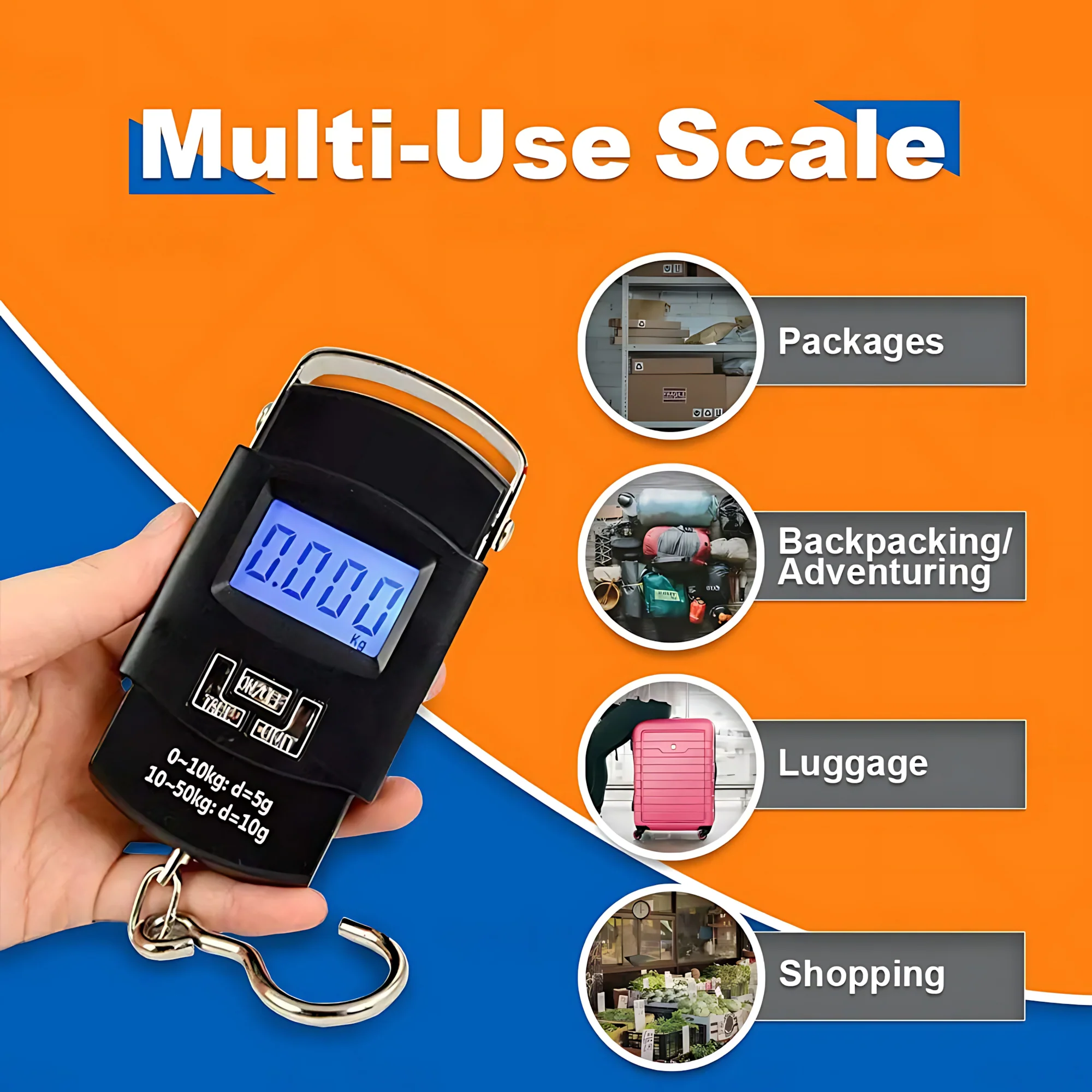Jiham Portable Digital Hanging Electronic Scale – 50kg Capacity - Image 5