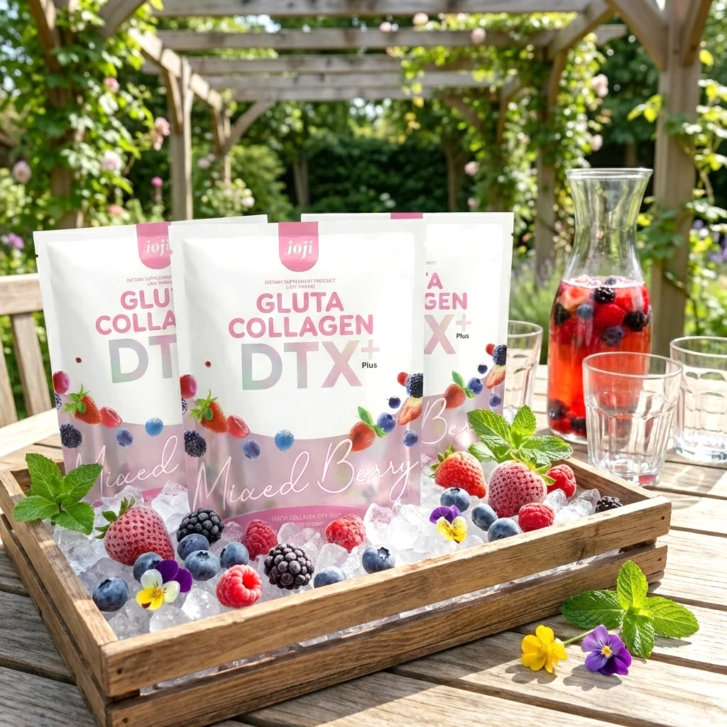 JOJI Secret Young Gluta Collagen DTX Plus+ Mixed Berry 10 Sachets × 20g Each - (3 Pcs Combo) - Image 2