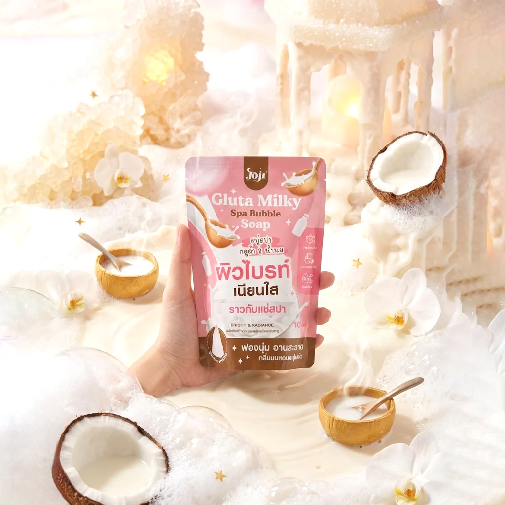 Joji Secret Young Gluta Milky Spa Bubble Soap – 100g - Image 2