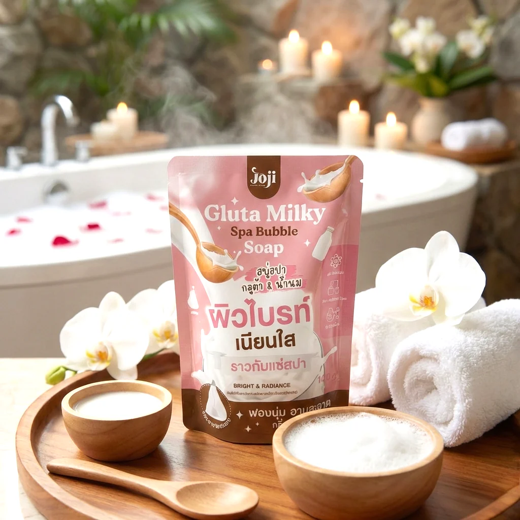 Joji Secret Young Gluta Milky Spa Bubble Soap – 100g - Image 3